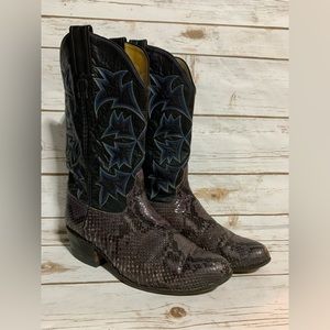Laramie Women’s Snake Skin Brown Man Made Cowgirl Boots Size EU 39 / US 8.5